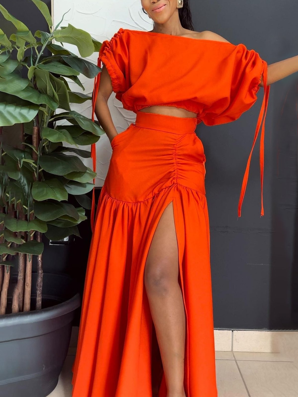 Loose Vacation Boat Neck Linen Plain Shirt