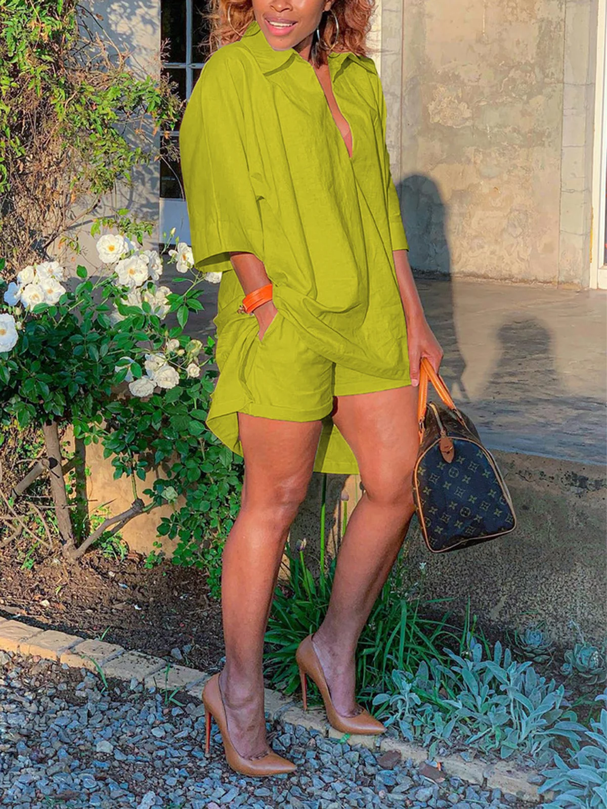 Casual Regular Fit Linen Shorts