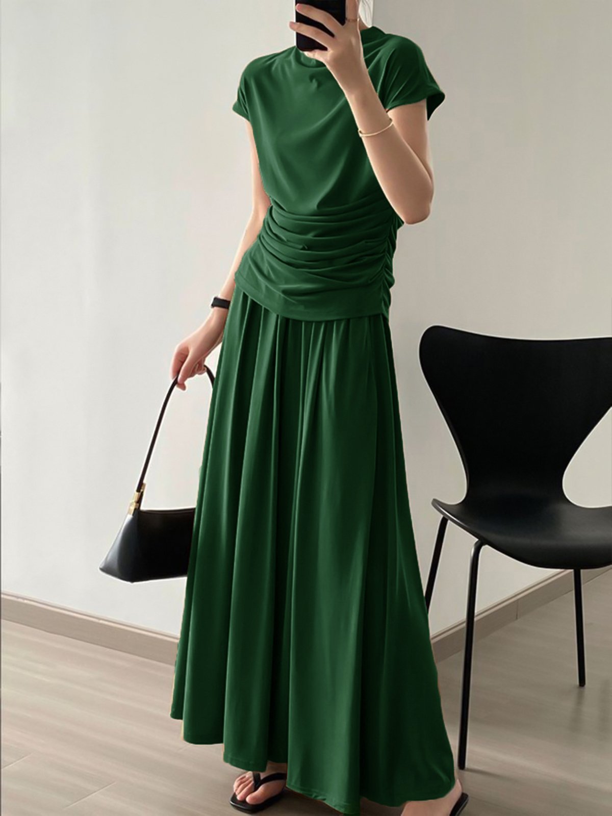 Short Sleeve Plain Regular Fit Casual T-Shirt