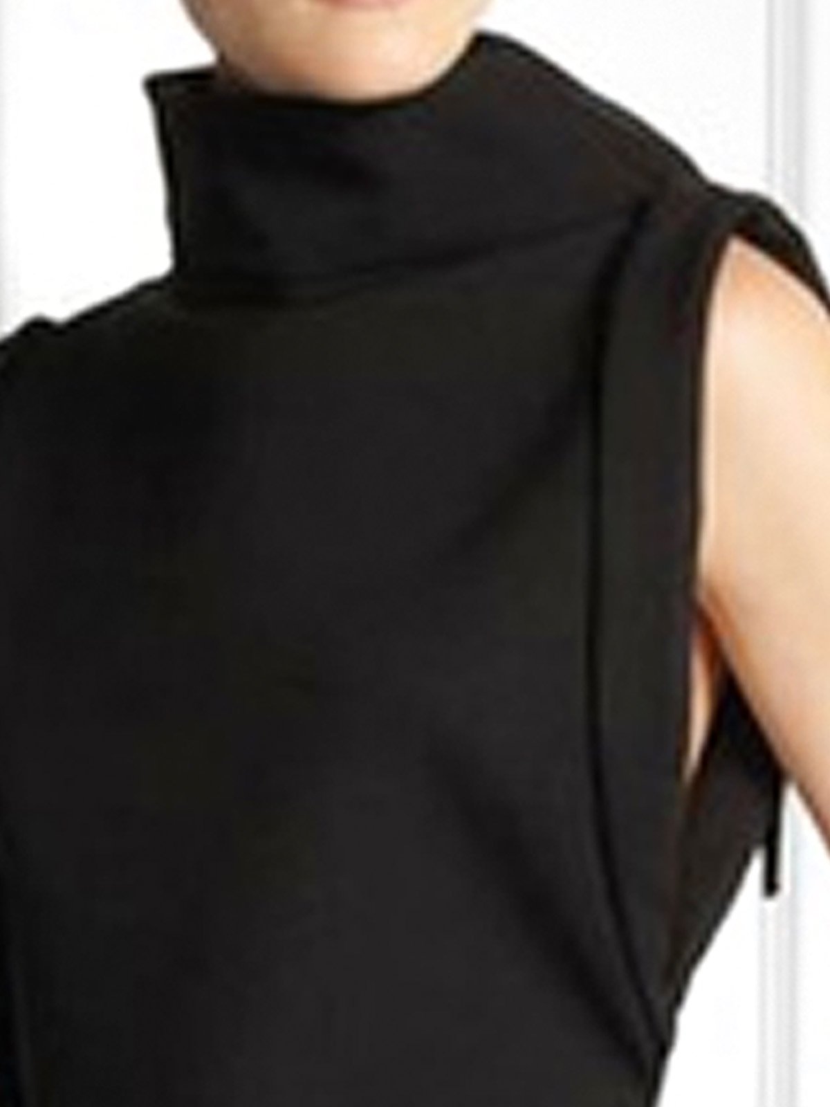 Urban Loose Turtleneck Plain Tank Top