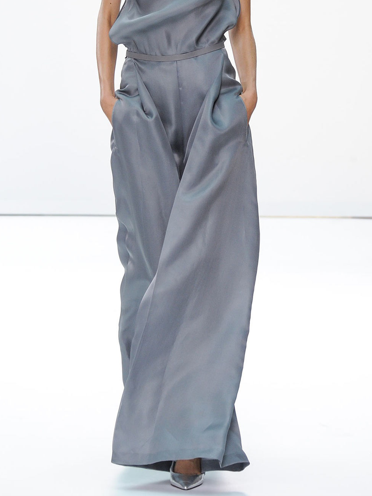 Elegant Loose Plain Long Wide Leg Pants