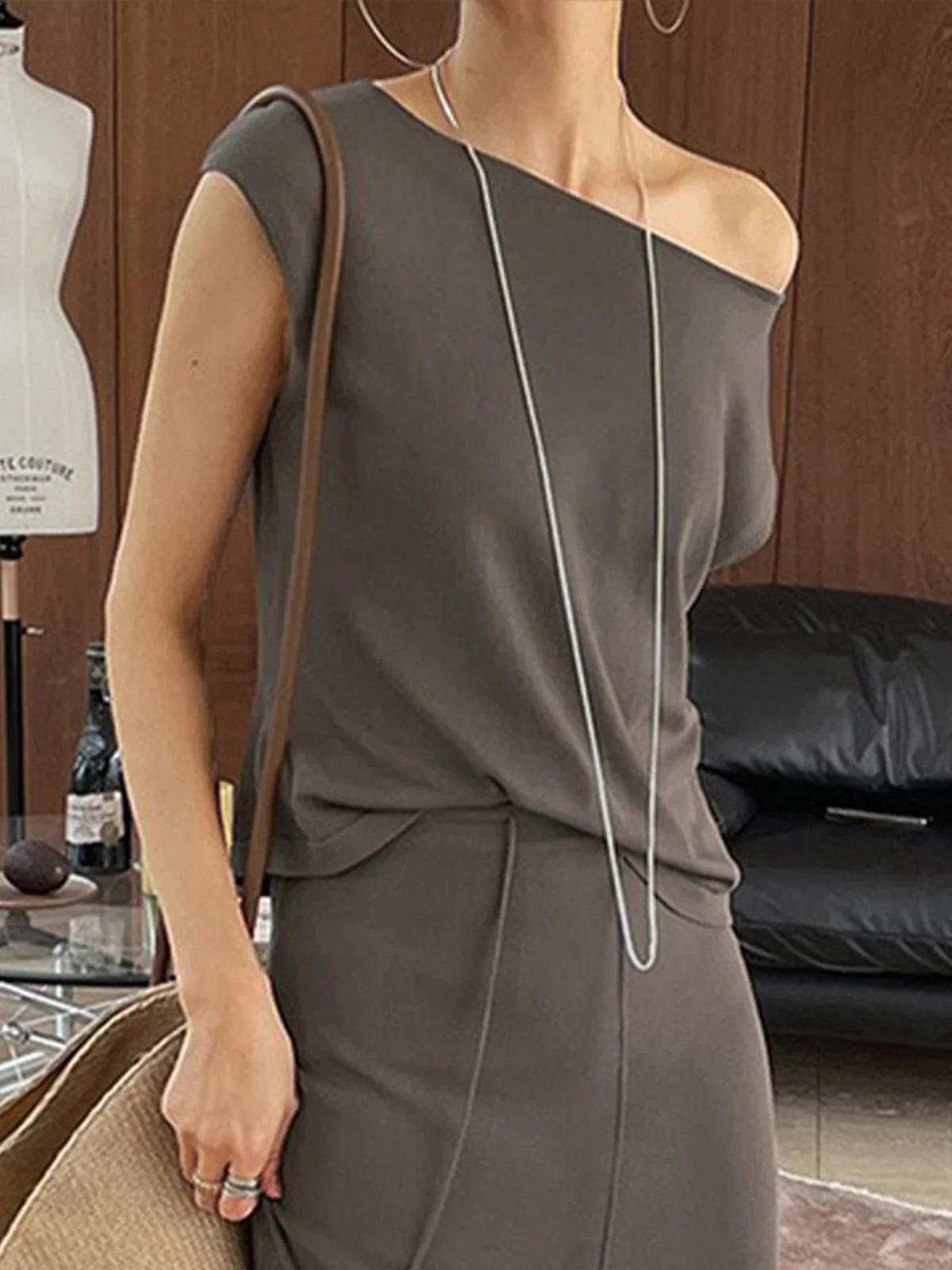 Daily Cold Shoulder Plain Casual T-Shirt