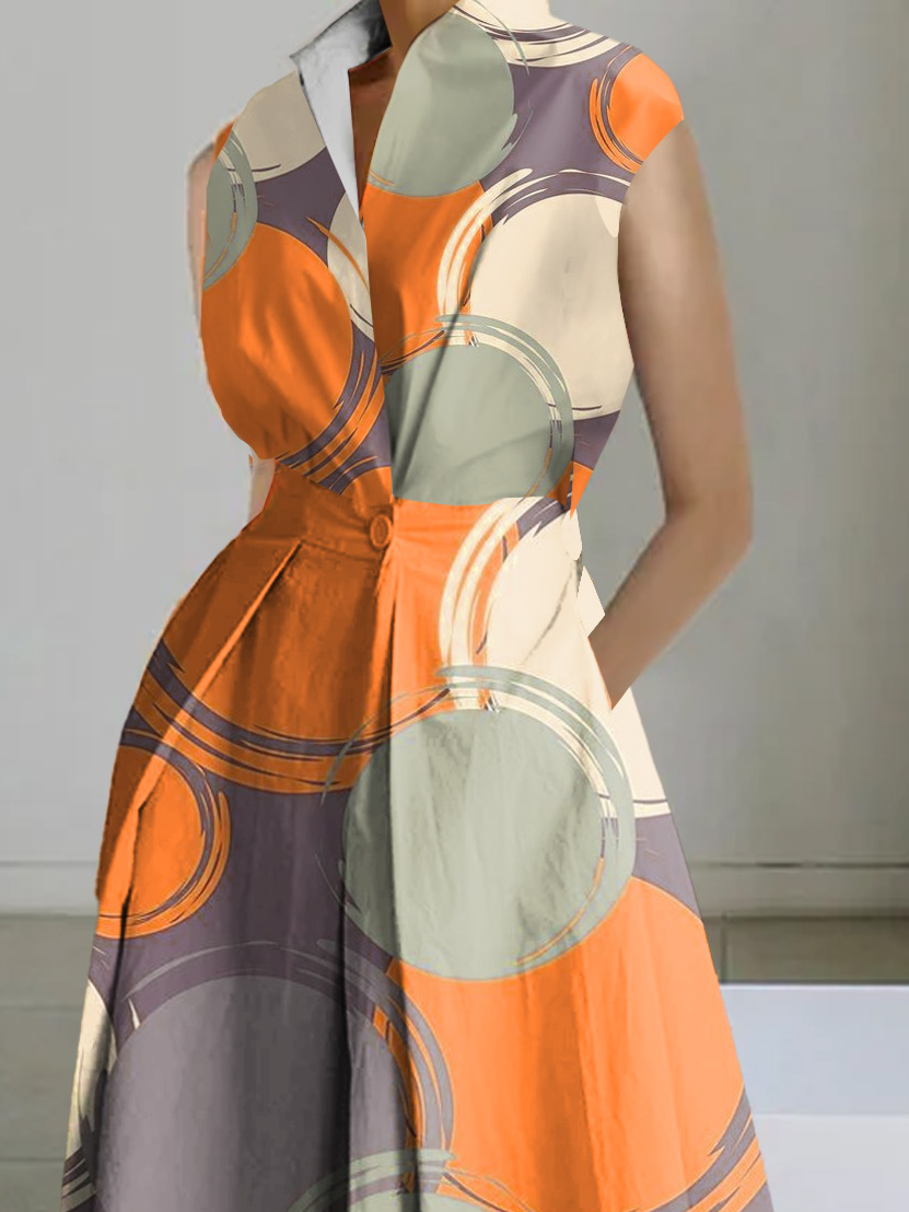 Urban Abstract Polka Dots Shirt Dress