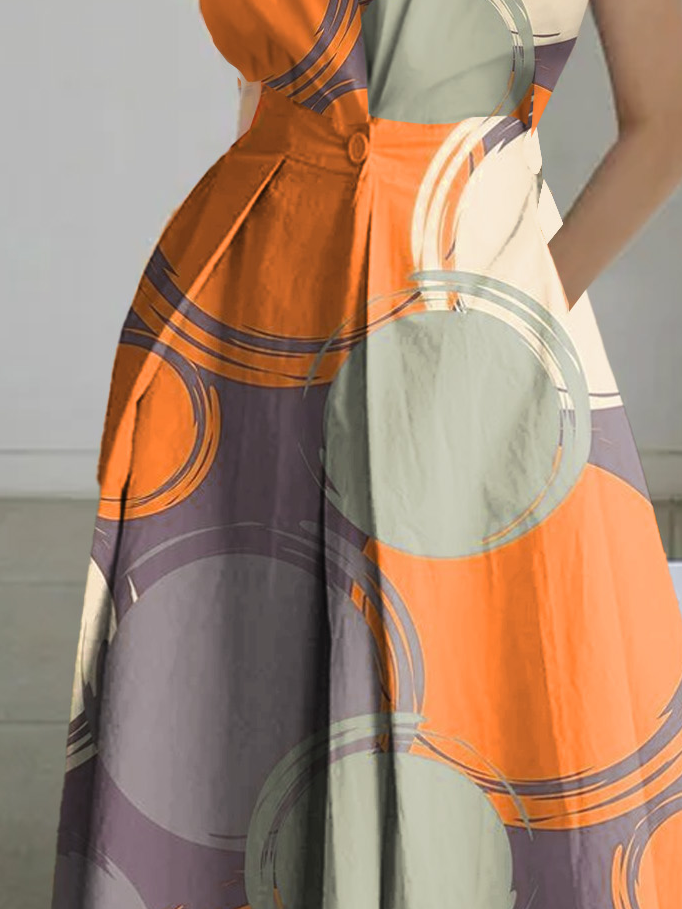 Urban Abstract Polka Dots Shirt Dress