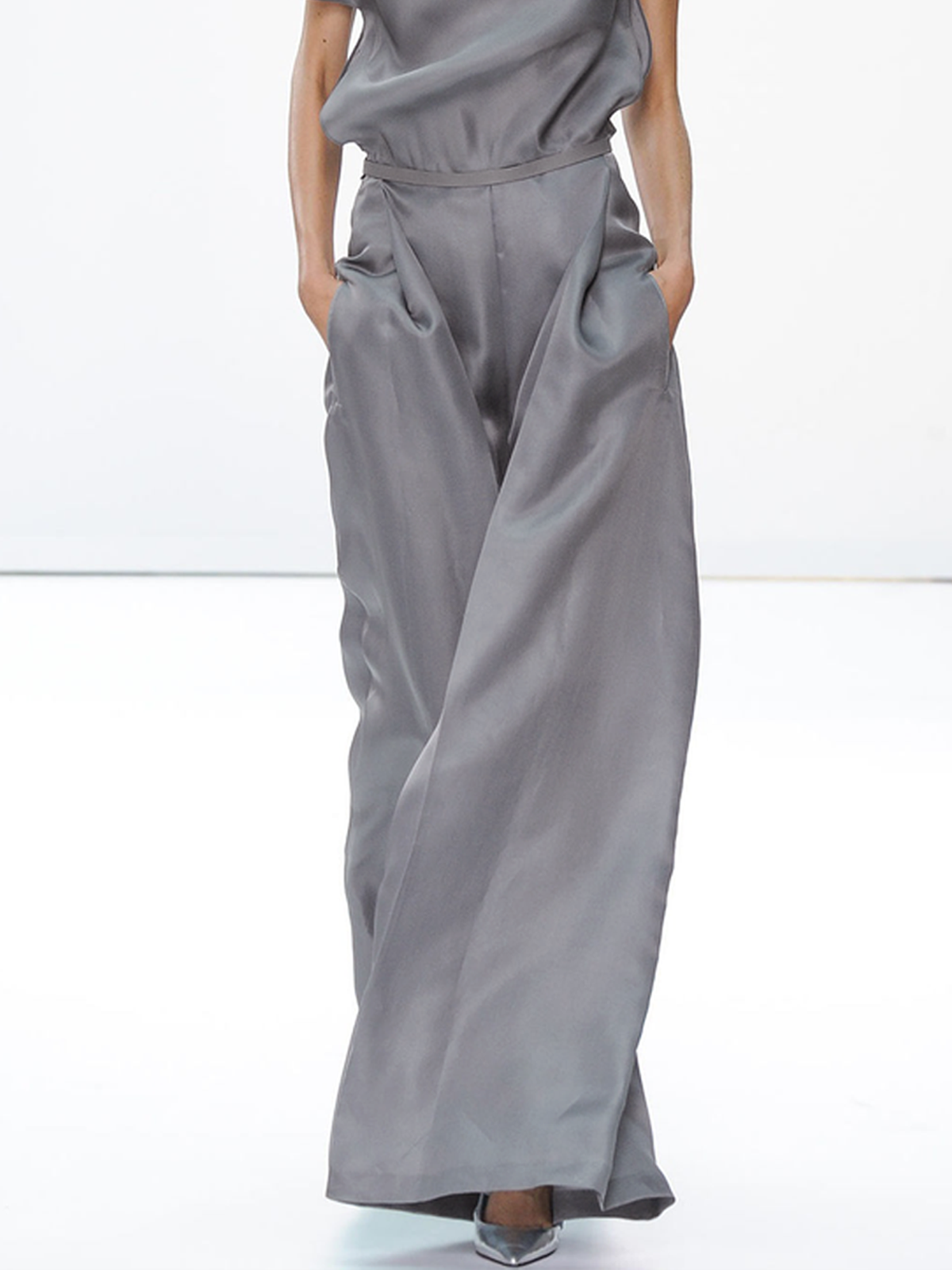 Elegant Loose Plain Long Wide Leg Pants