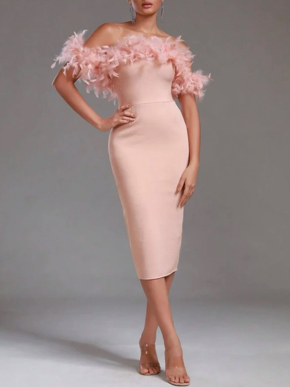 Tight Elegant Cold Shoulder Party Dress