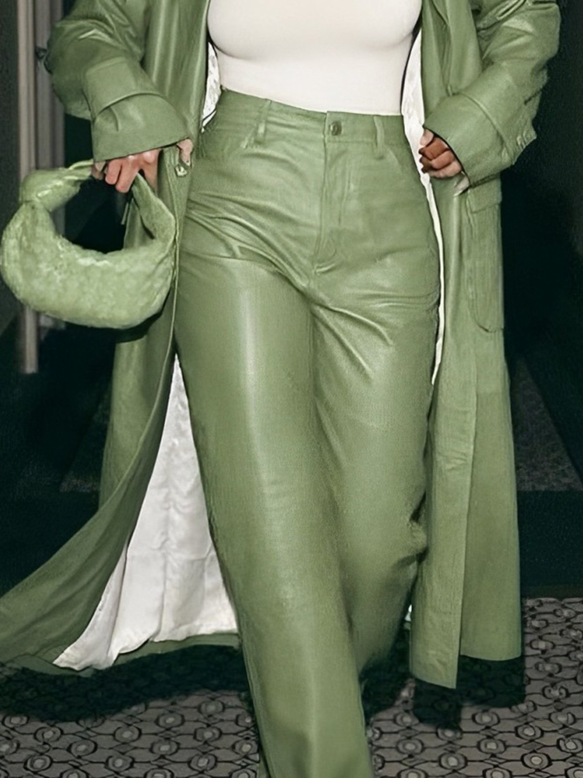 Urban Lapel Collar Faux Leather Coat