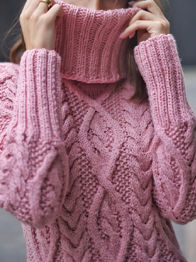 Casual Turtleneck Sweater Dress