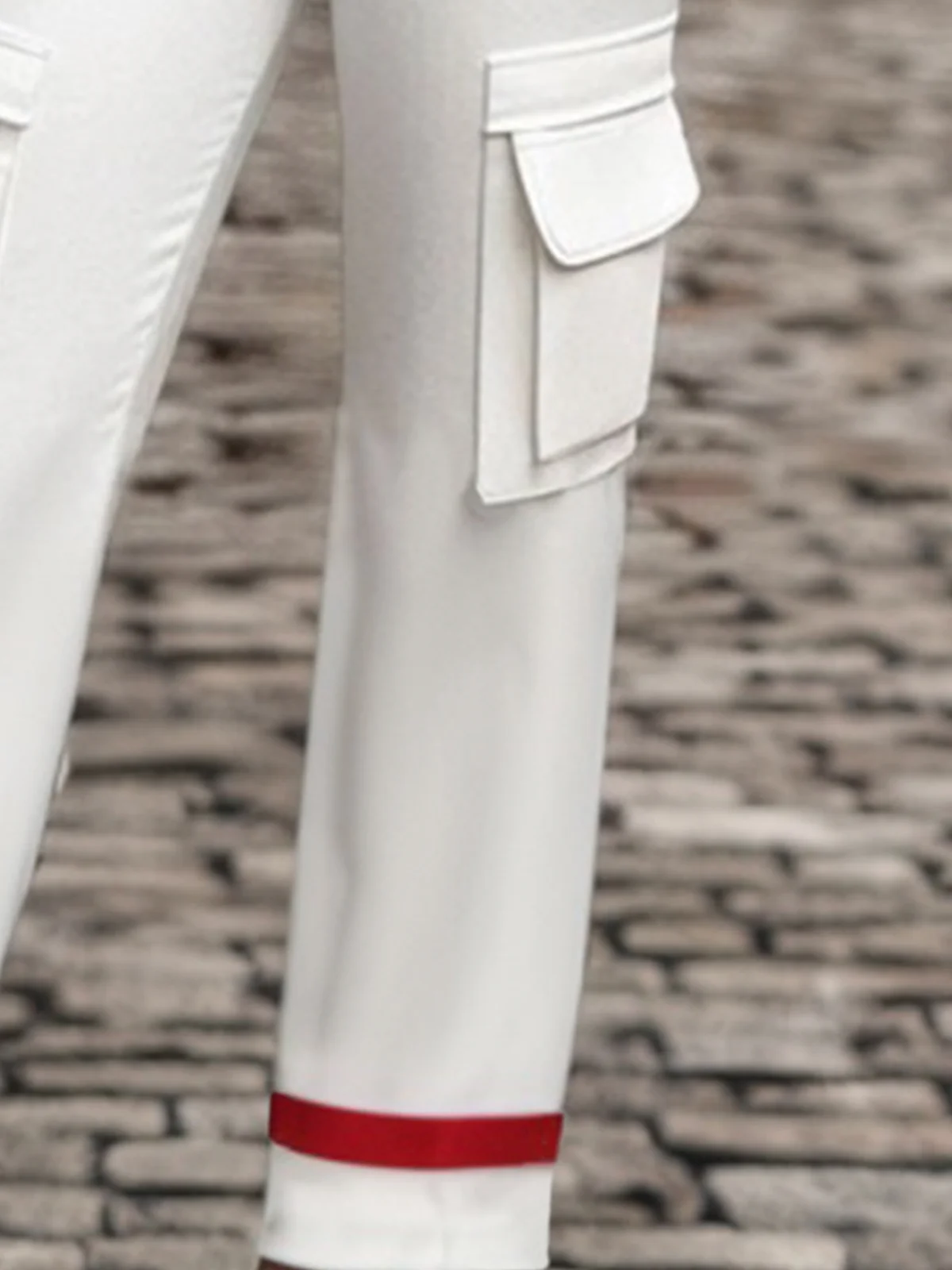  Color Block Urban Cargo Ankle Pants With No Belt