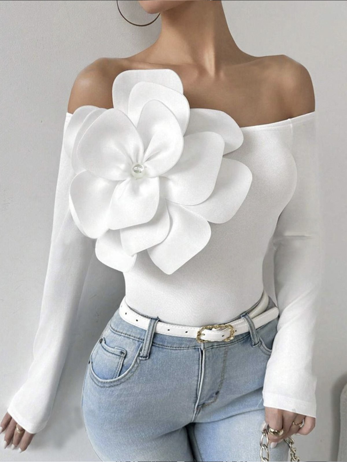 Urban 3D Floral Off The Shoulder Blouse