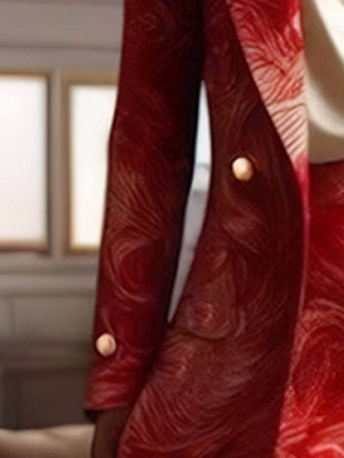 Elegant Random Print Lapel Collar Blazer