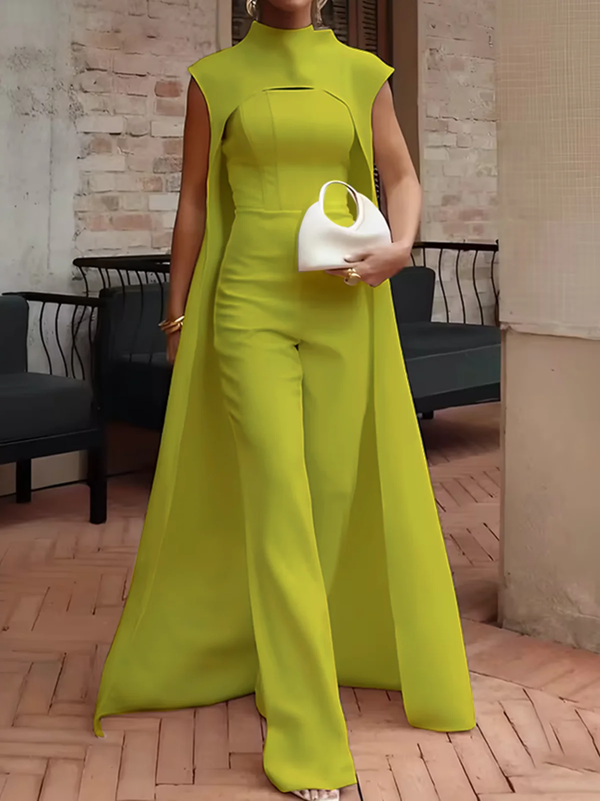 Elegant Tailored Jumpsuit & Cape Set – Wedding & Formal Occasion Outfit