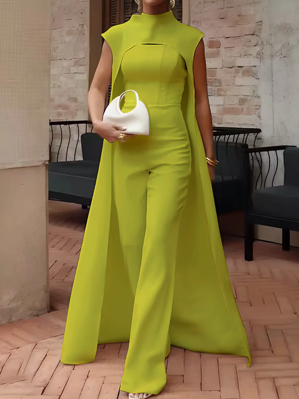 Elegant Tailored Jumpsuit & Cape Set – Wedding & Formal Occasion Outfit