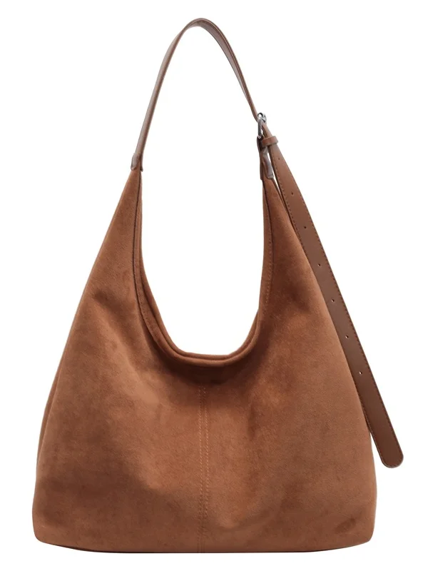 Casual Suede Tote Bag With Mini Bag