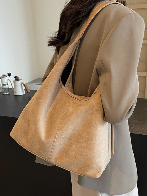 Casual Suede Tote Bag With Mini Bag