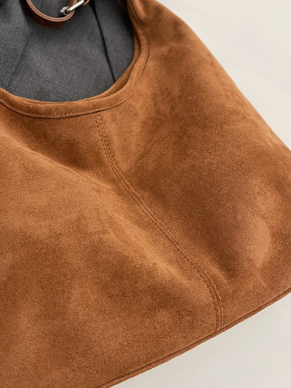 Casual Suede Tote Bag With Mini Bag