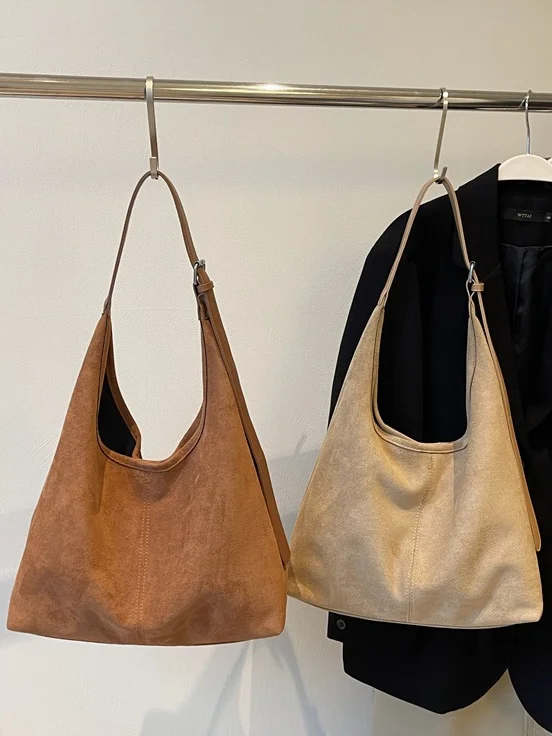 Casual Suede Tote Bag With Mini Bag