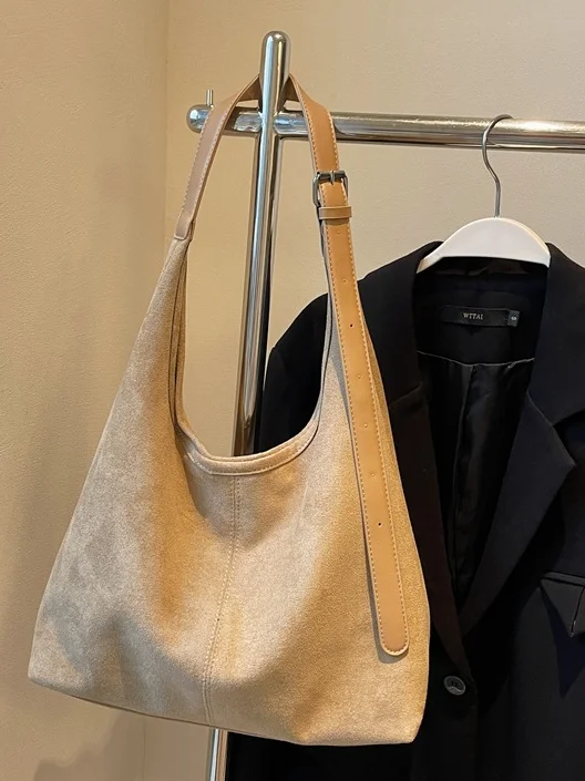 Casual Suede Tote Bag With Mini Bag