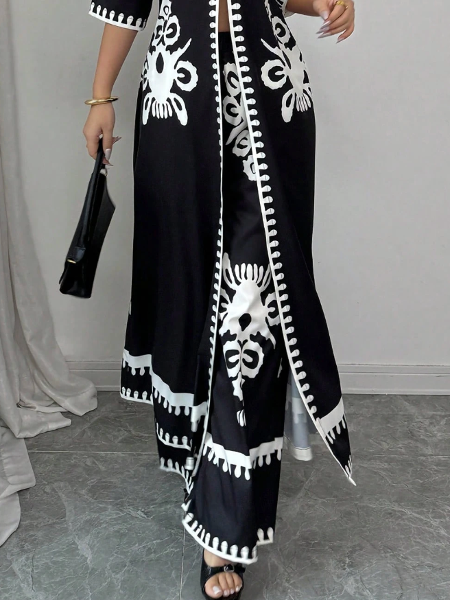 Elegant Plain Printing Fashion Pants