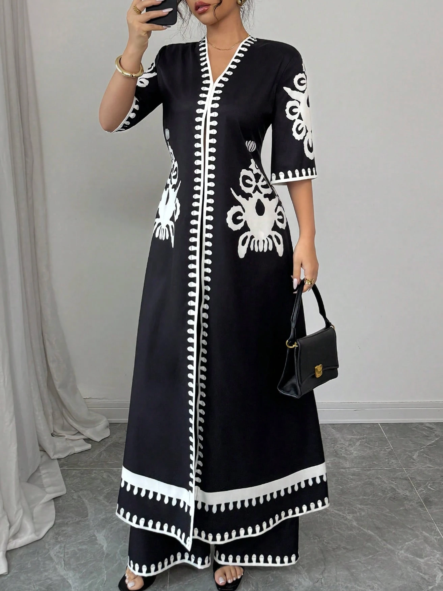 Elegant Plain Printing Fashion Pants