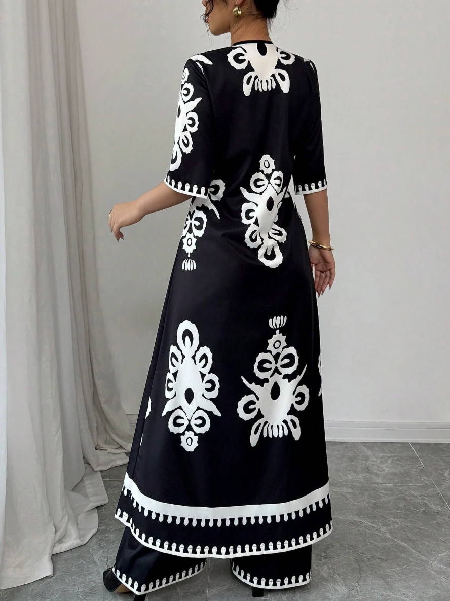 Elegant Plain Printing Fashion Pants