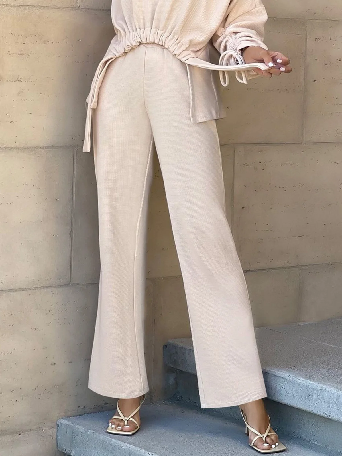 Casual Plain Loose Straight Pants