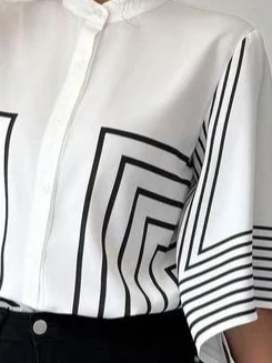 Urban Striped Mock Neck Shirt