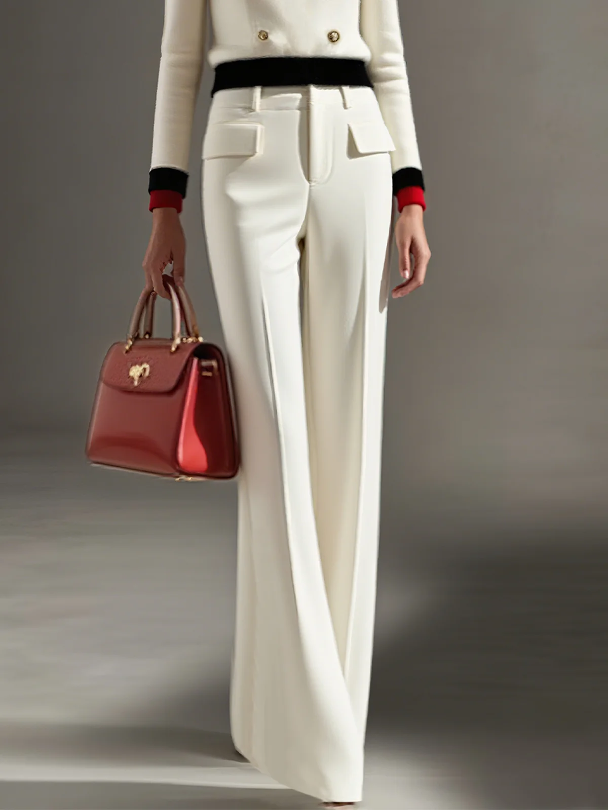 Elegant Plain Wide Leg Pants