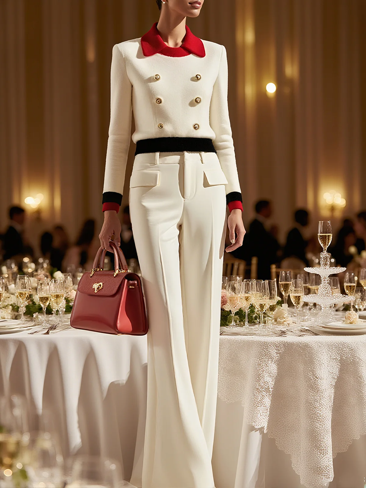 Elegant Plain Wide Leg Pants