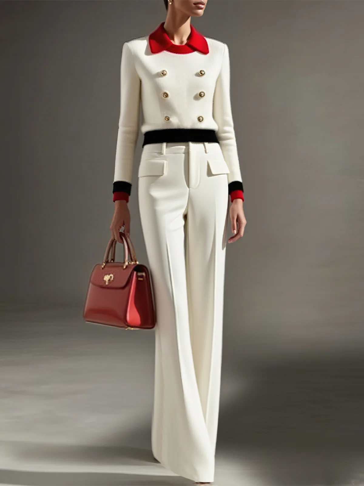 Elegant Plain Wide Leg Pants