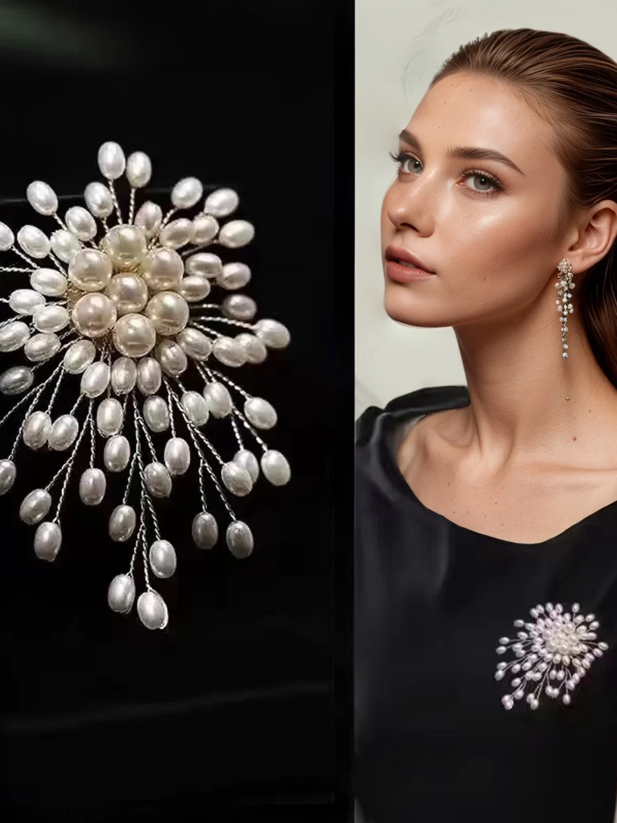 Exquisite pearl brooch