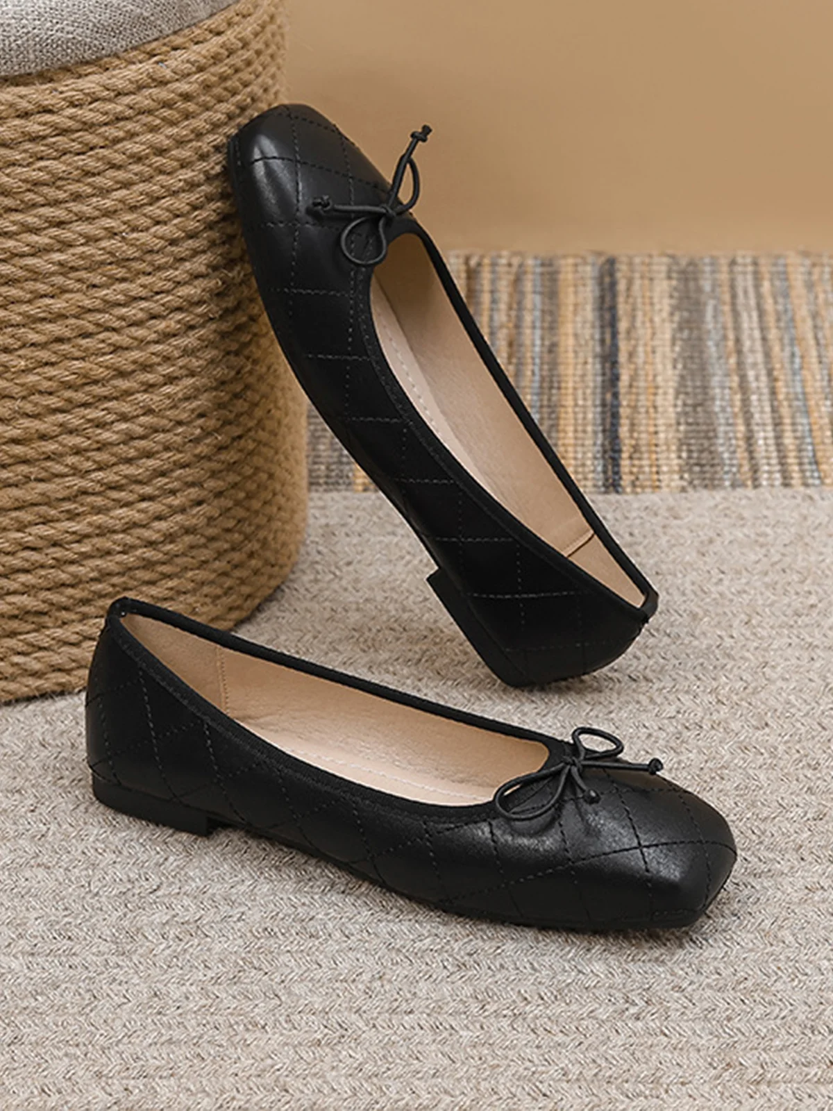 All Season Casual Leather Plain Ballet Shoes