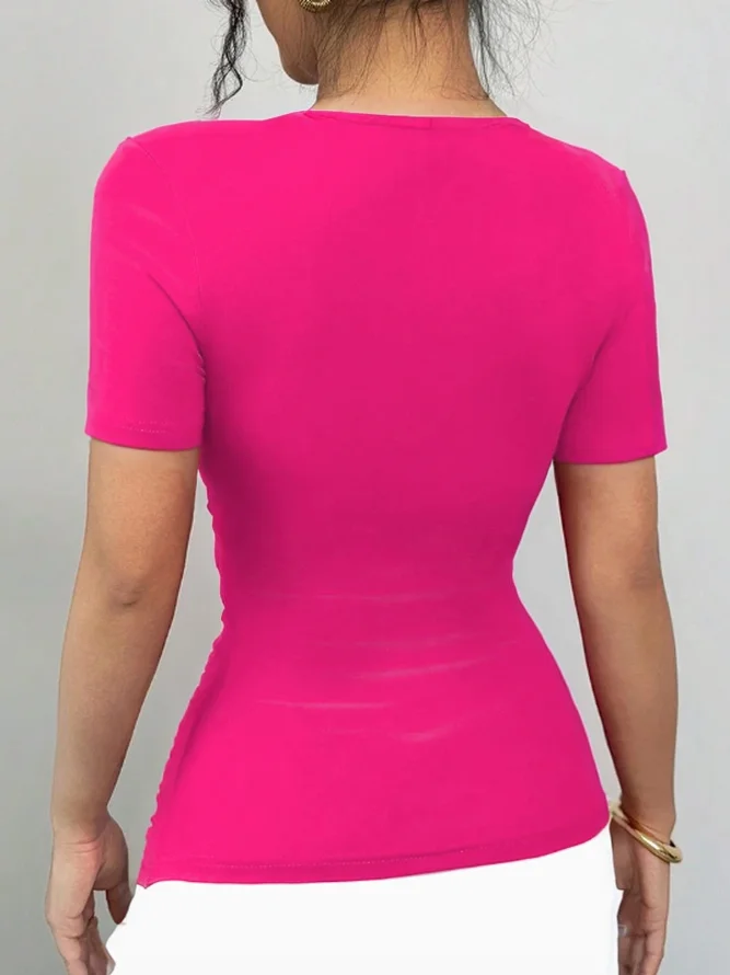 Urban Slim Fit 3D Floral V Neck T-shirt