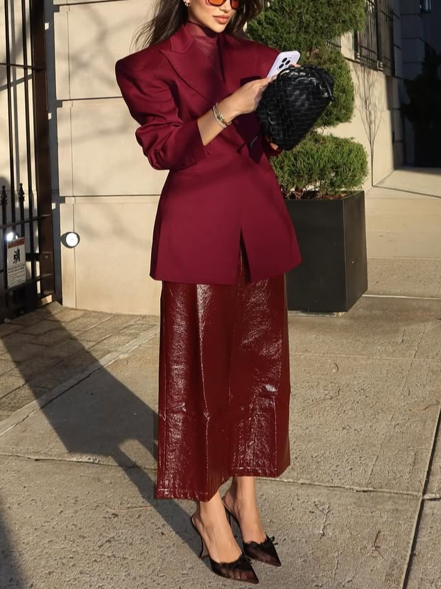 Elegant Plain Lapel Collar Blazer