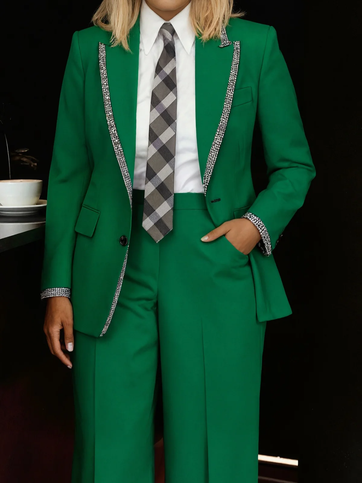 Urban Plain Lapel Collar Blazer