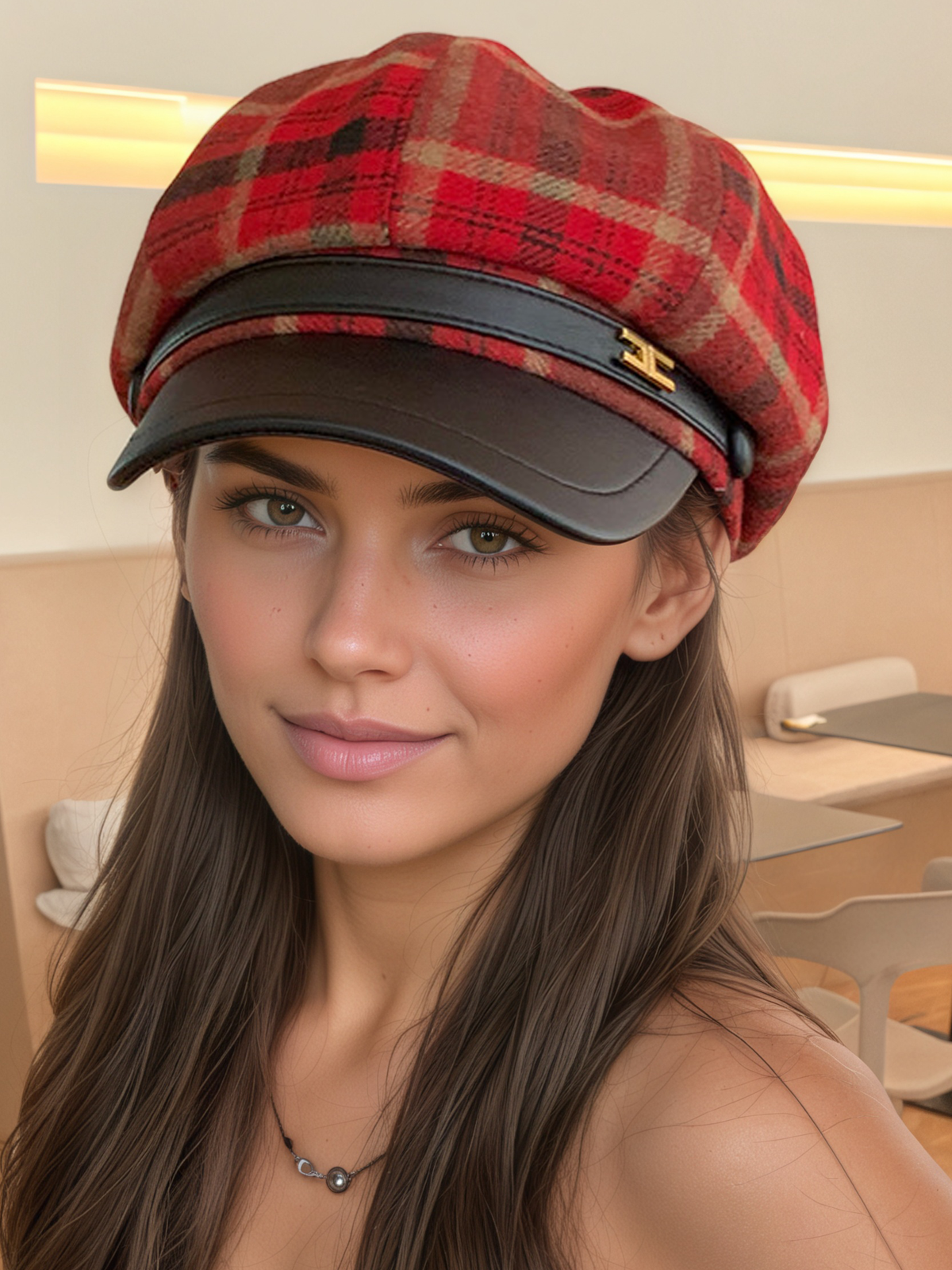 Plaid baseball cap