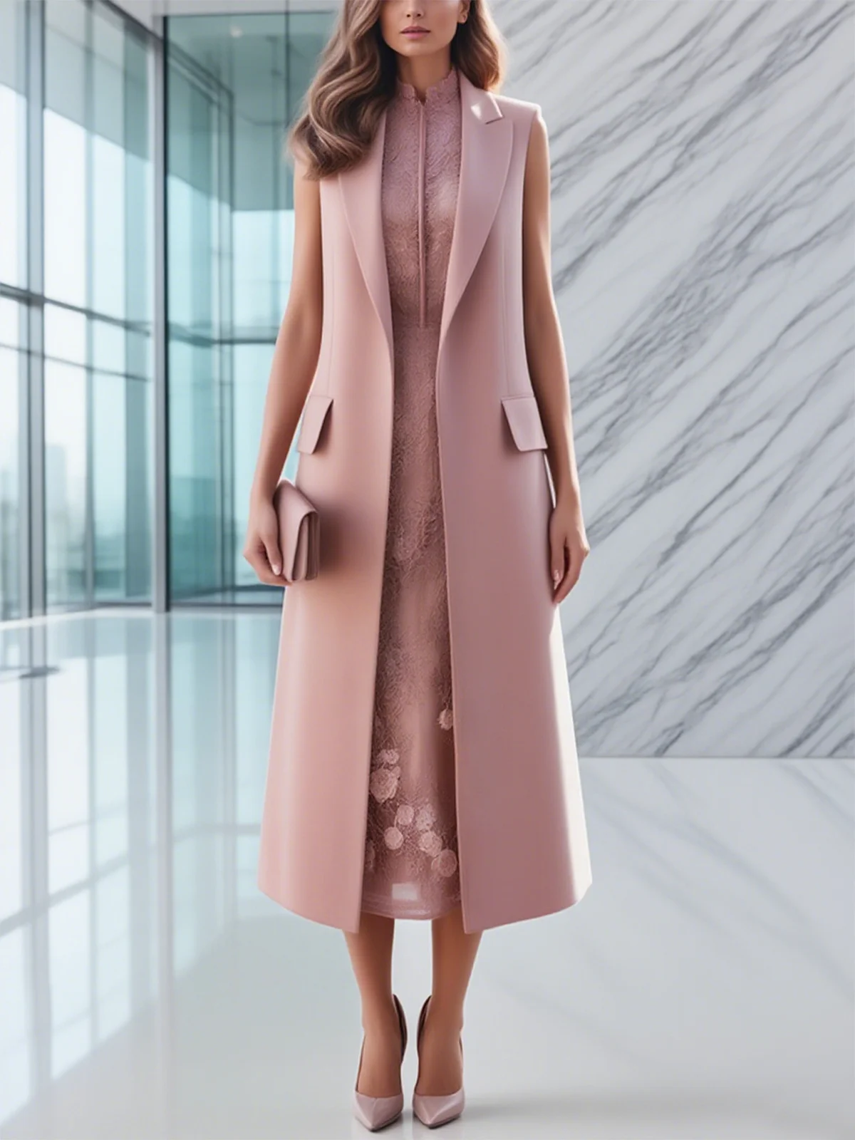 Urban Plain Lapel Collar Vest