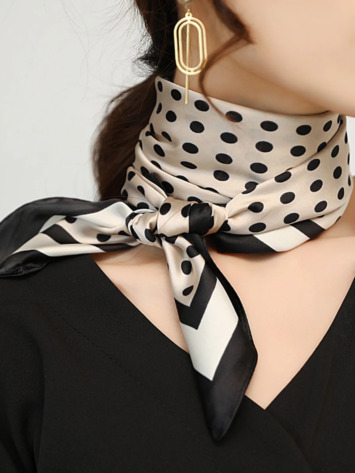 Elegant Geometric Silk Scarf