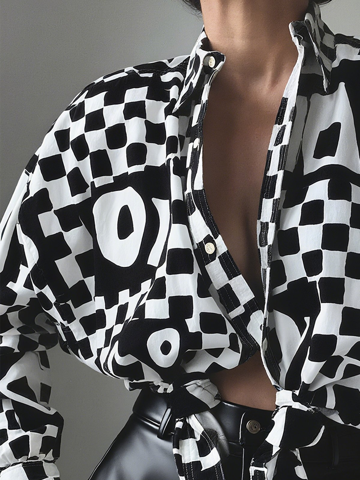 Casual Plaid Printing Shirt Collar Shirt