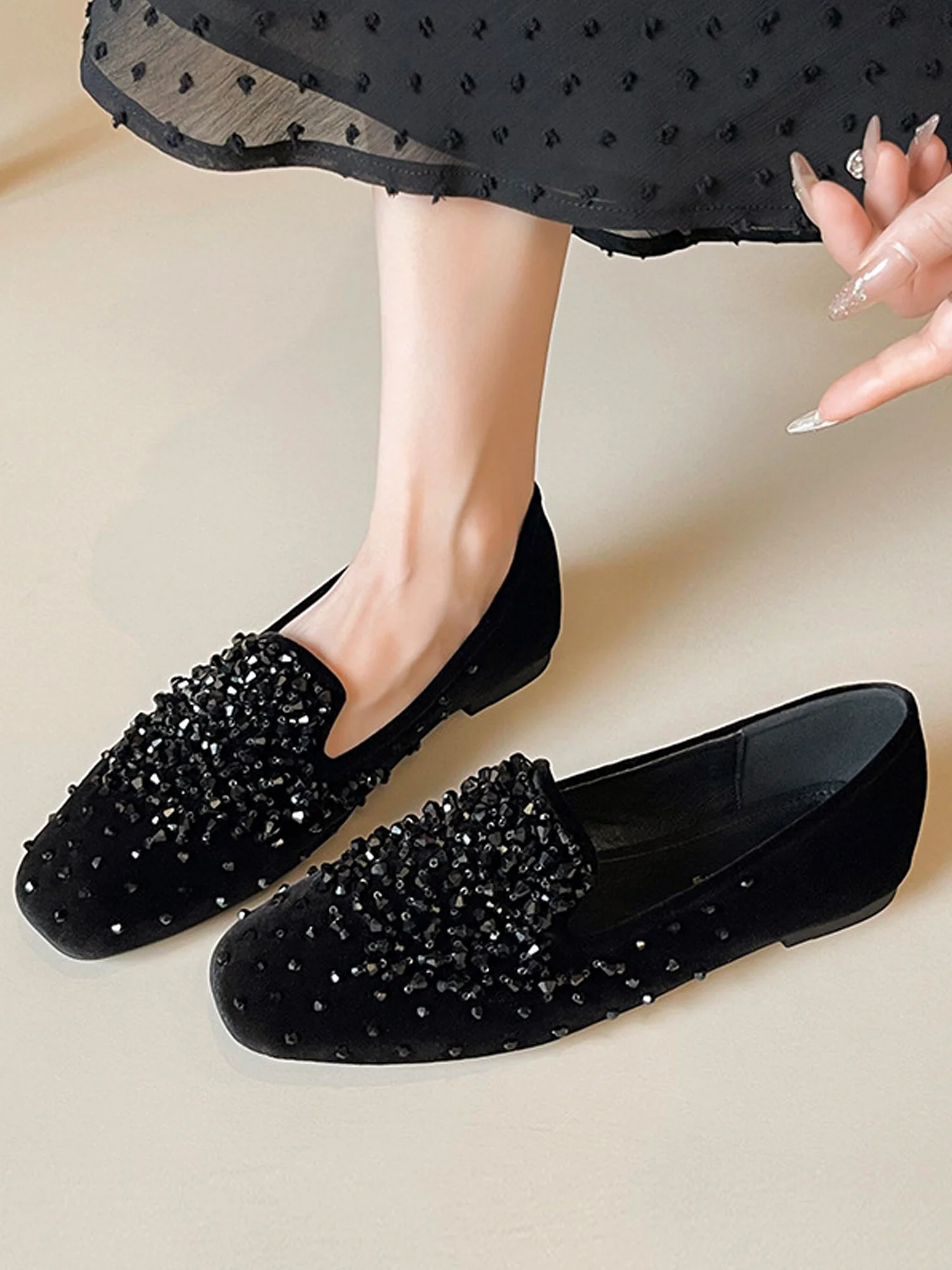 Plain Velvet All Season Loafers
