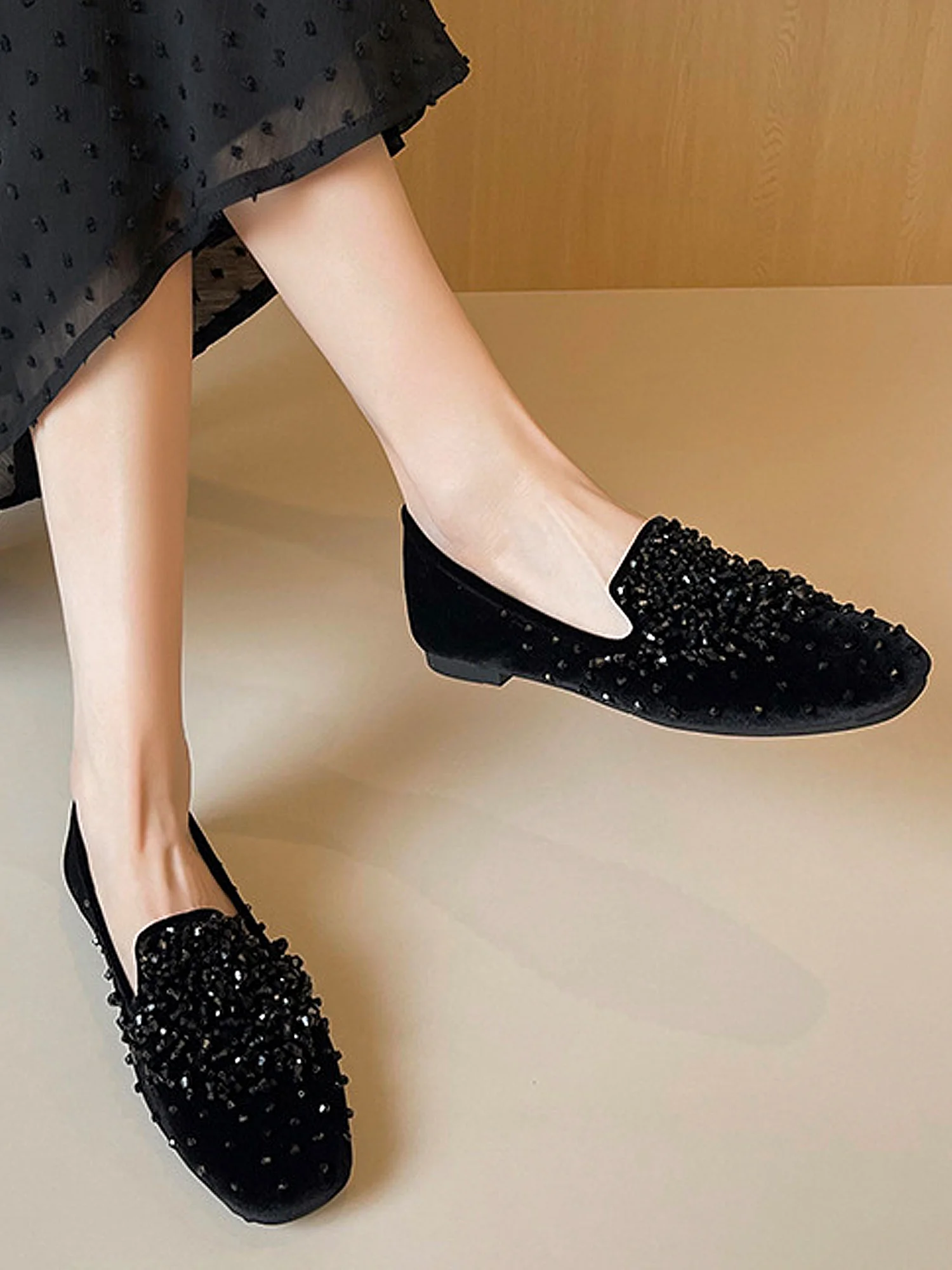 Plain Velvet All Season Loafers