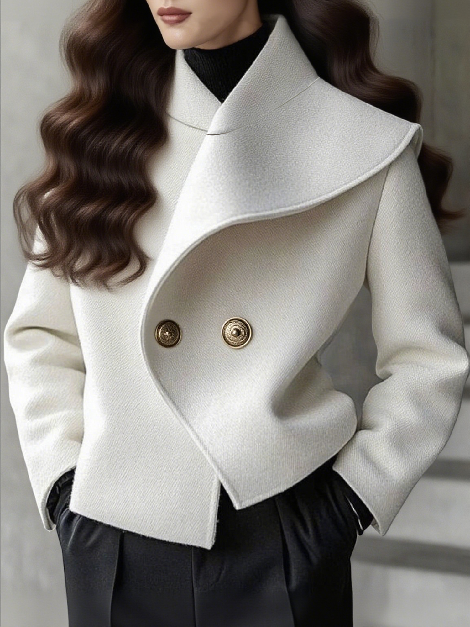 Casual Plain Stand Collar Jacket