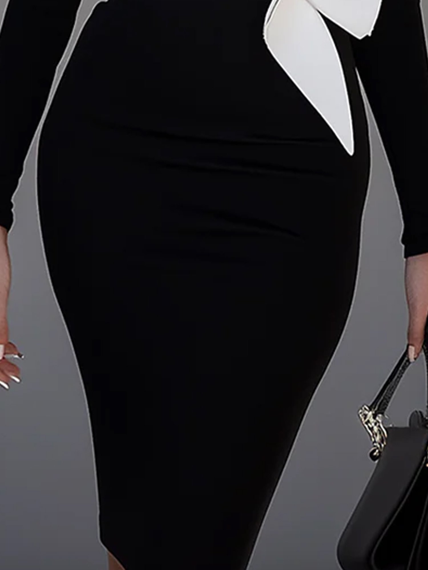 Elegant Plain Boat Neck Knee Length Dress With Belt