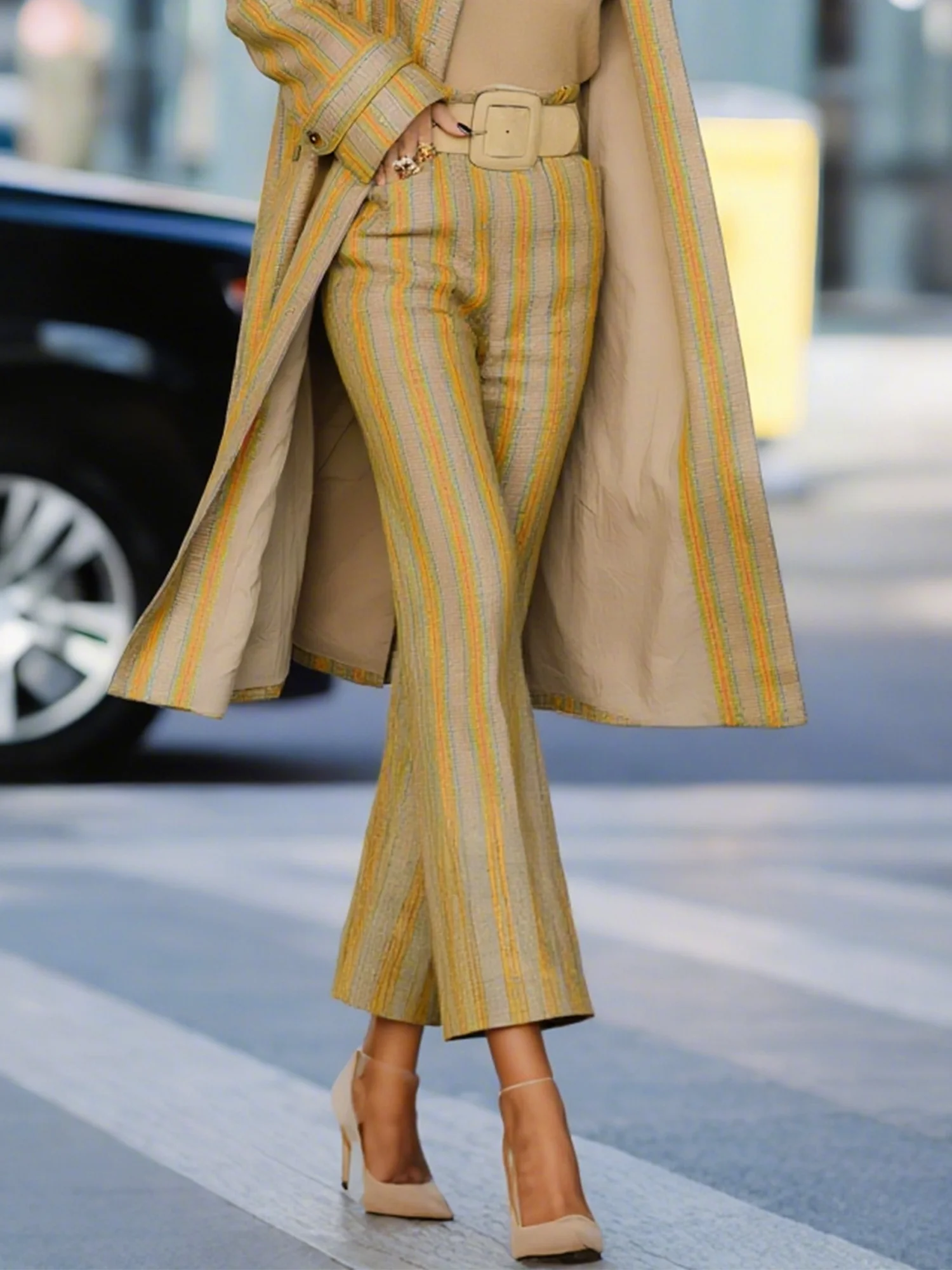 Casual Striped Printing Straight Pants