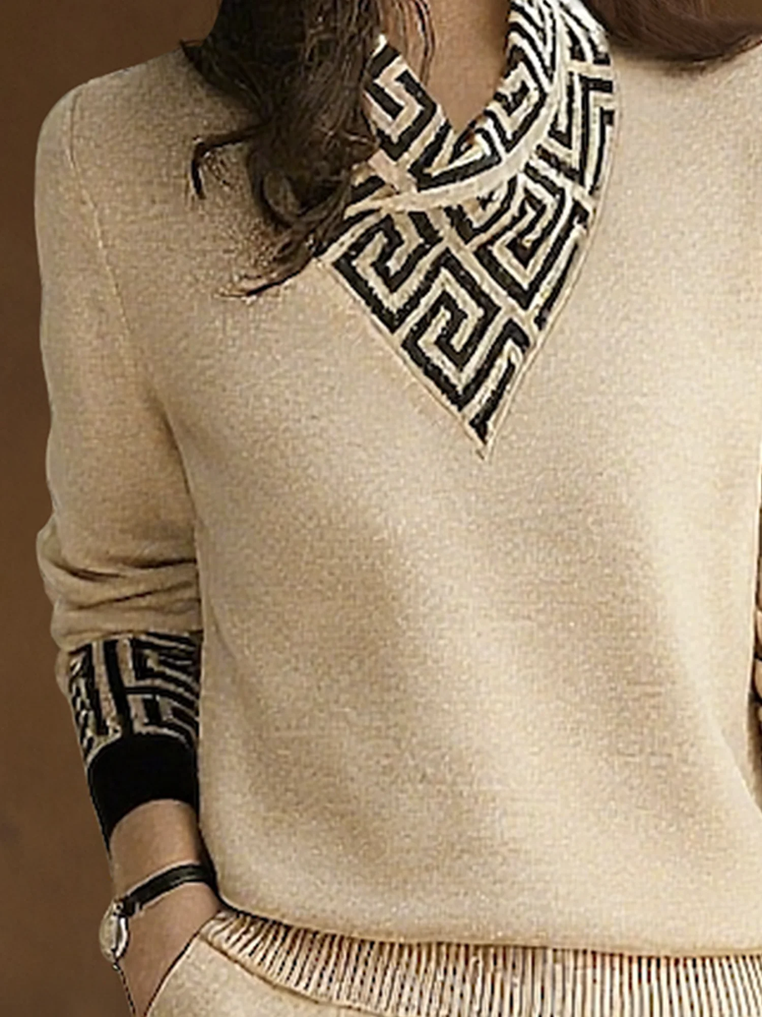 Casual Geometric Sweater