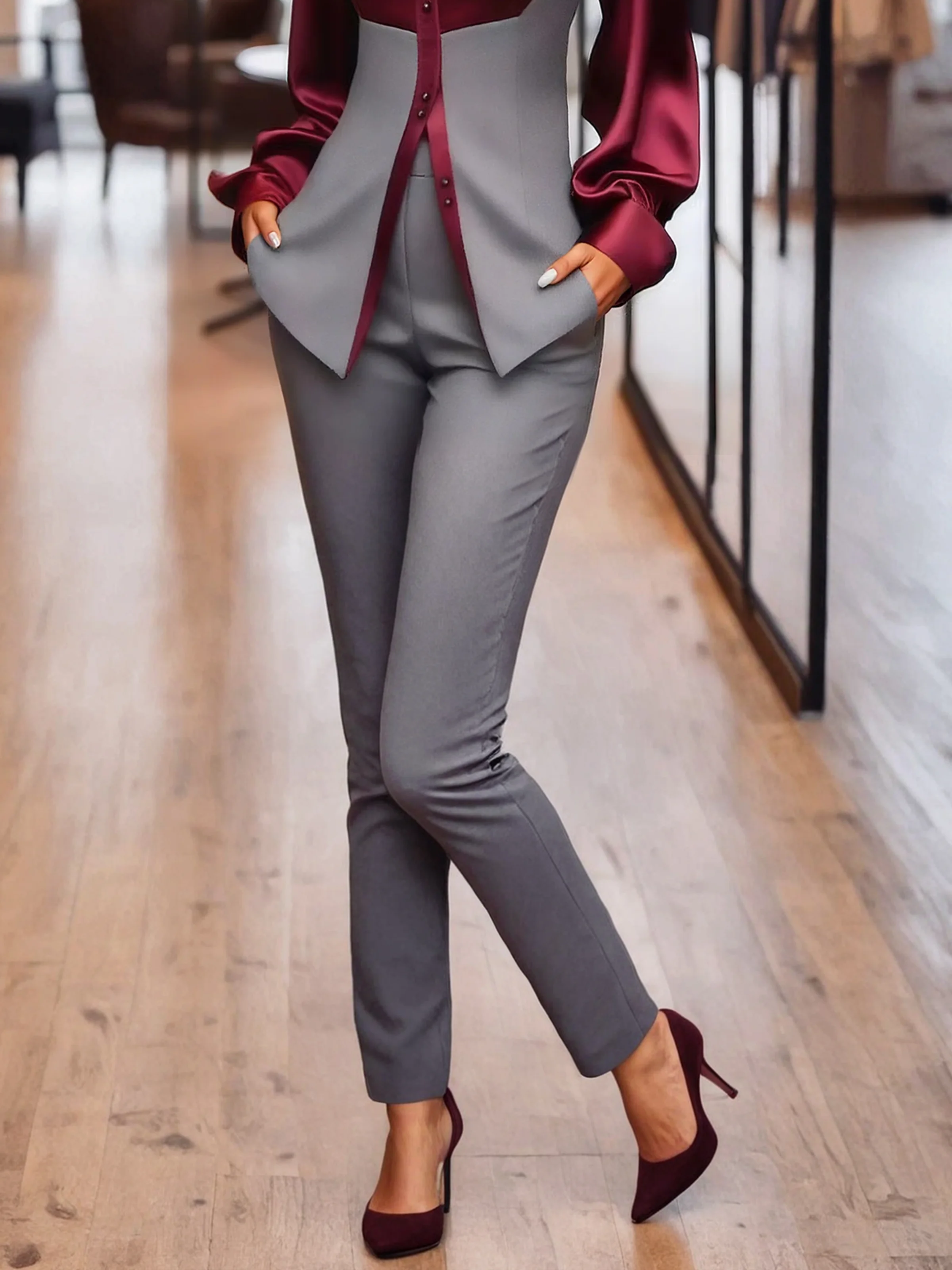 Urban Plain Straight Pants