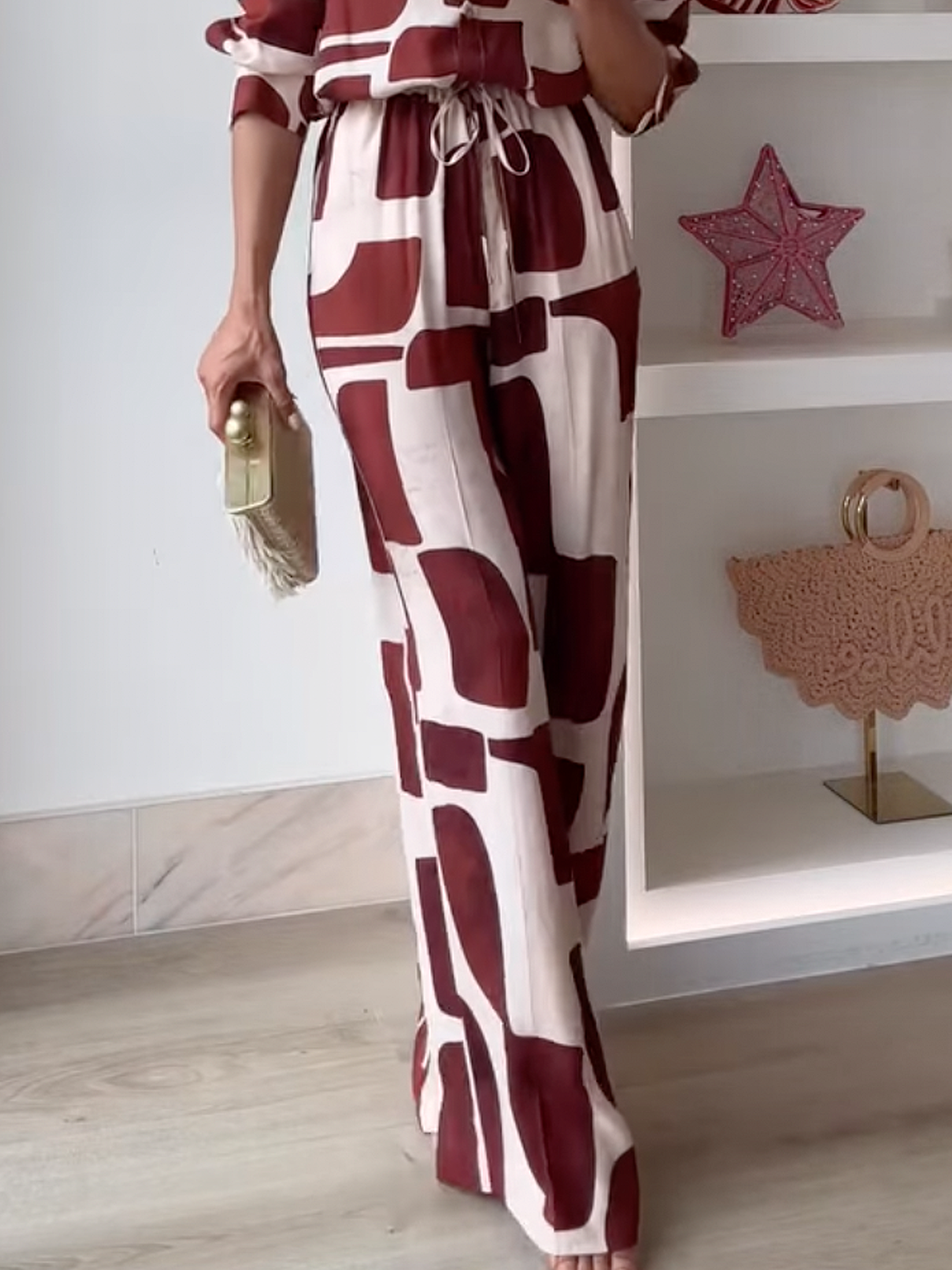 Urban Geometric Straight Pants