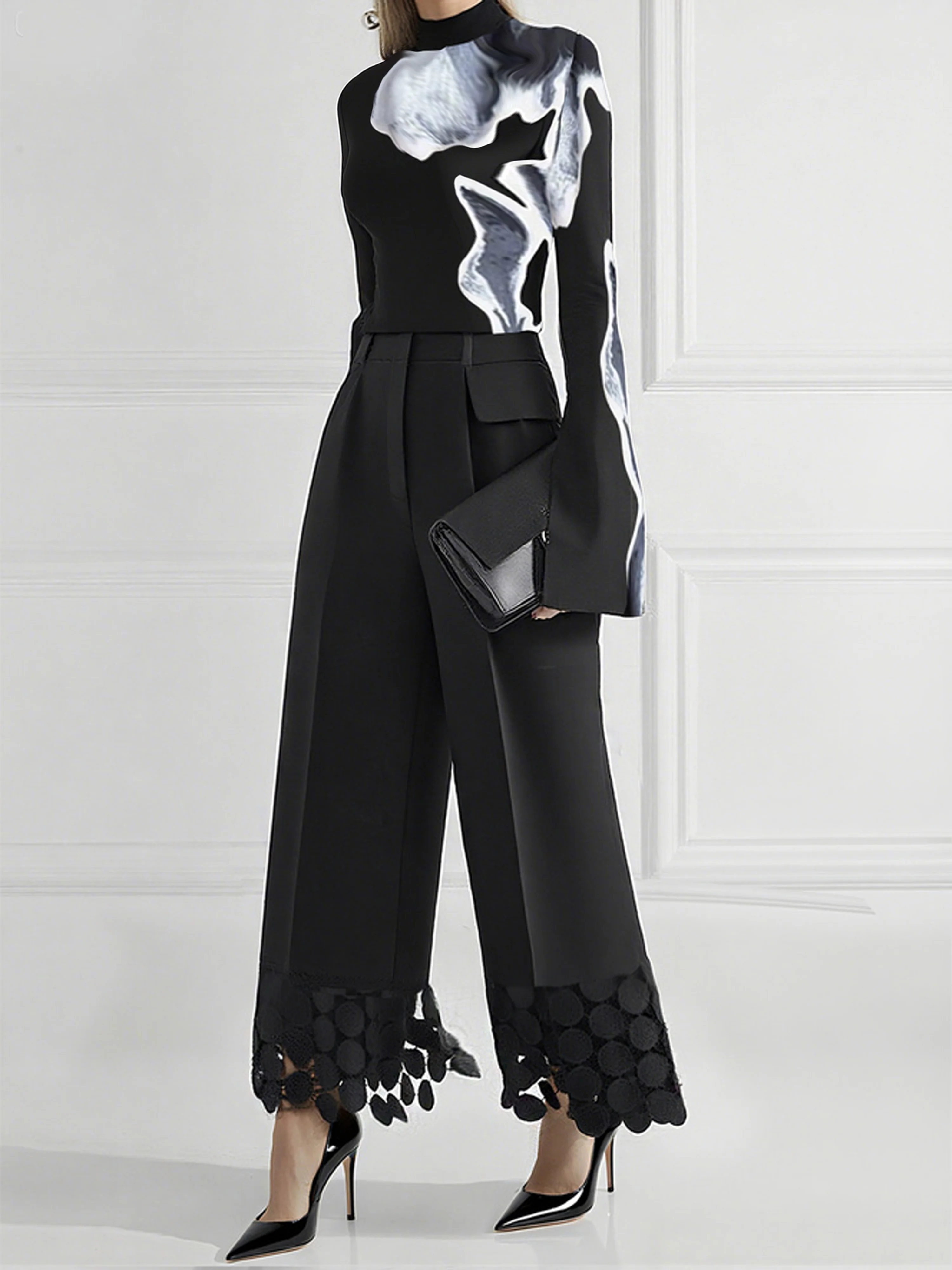 Jersey Urban Ombre Turtleneck T-shirt