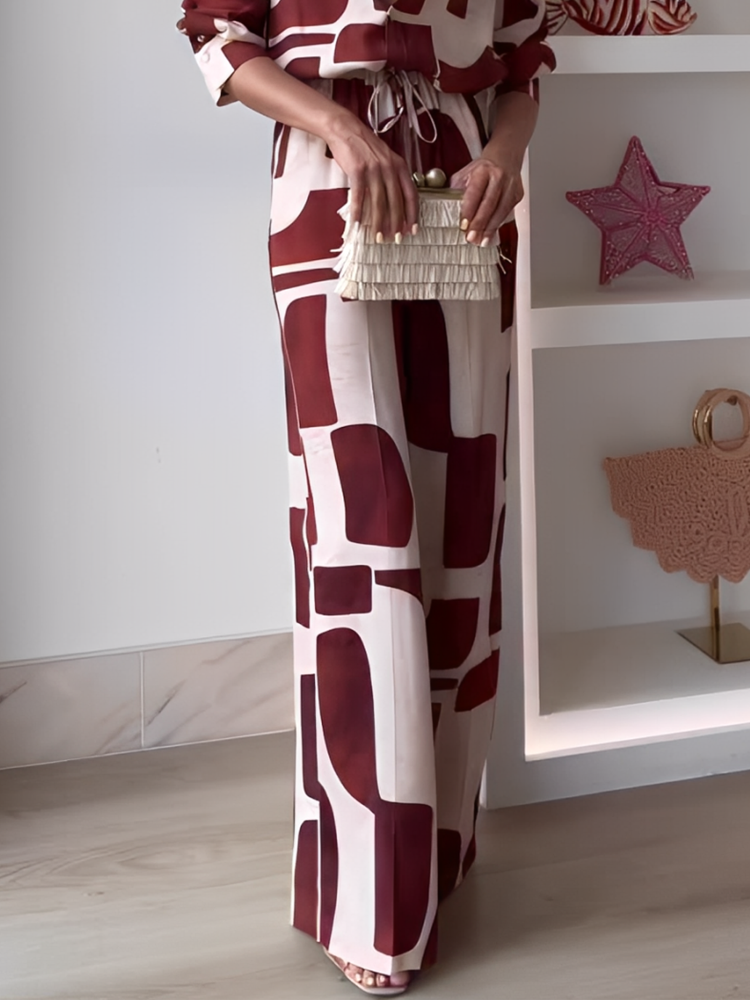 Urban Geometric Straight Pants