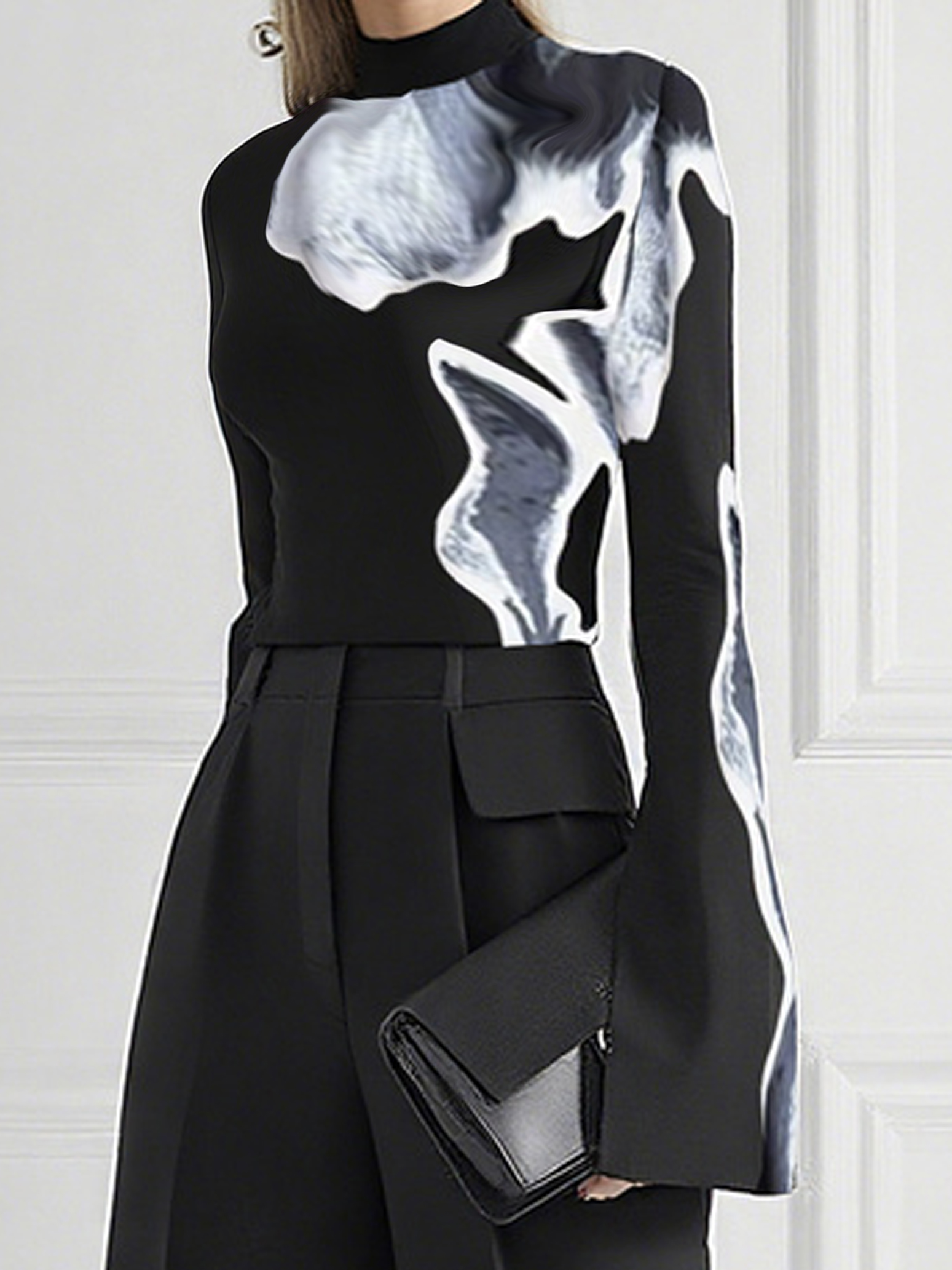 Jersey Urban Ombre Turtleneck T-shirt